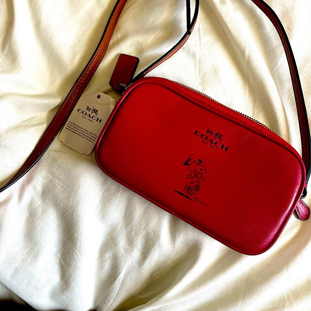 Limited Edition Coach x Peanuts Snoopy Leather Crossbody